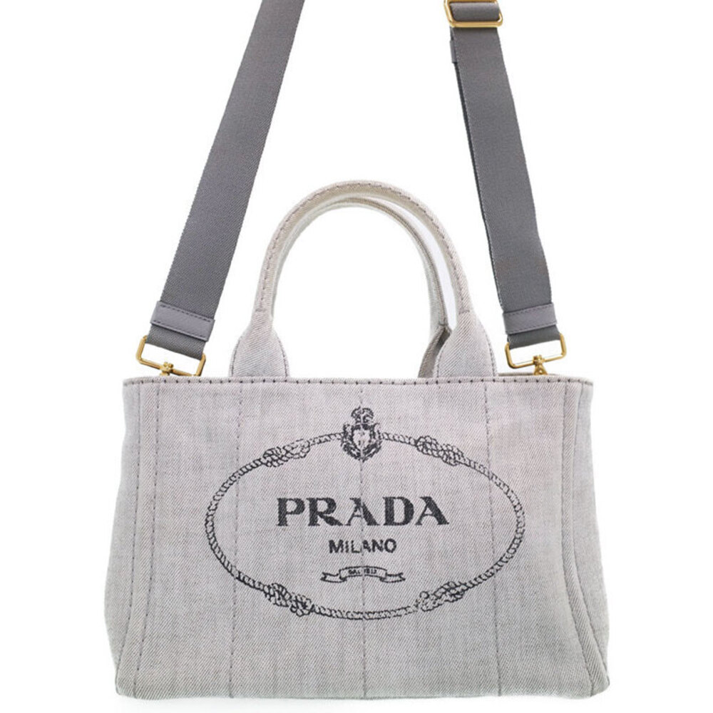Prada 2way Canapa Denim Shoulder Bag - Picture 1 of 9